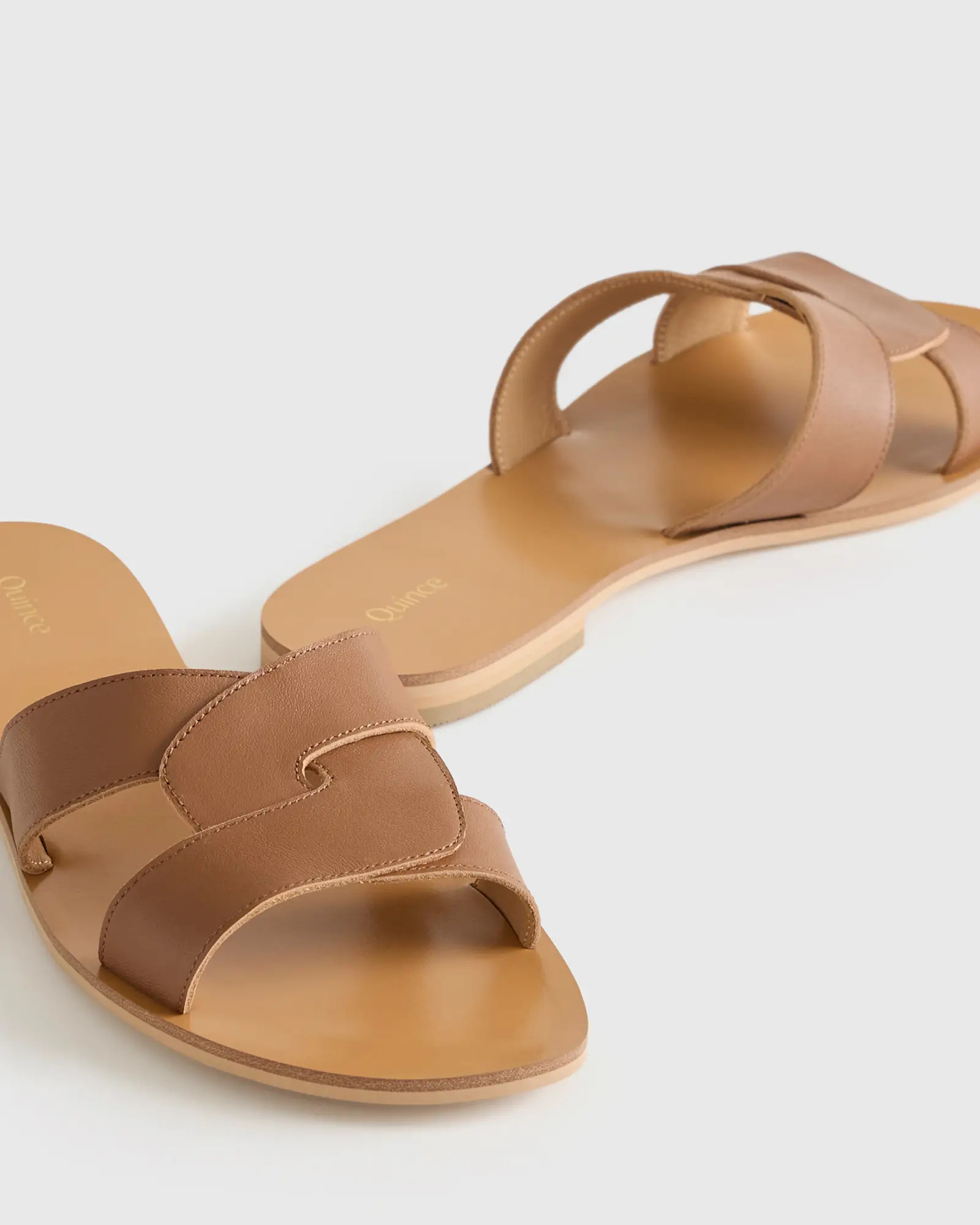 Italian Leather Cutout Slide Sandal | Quince