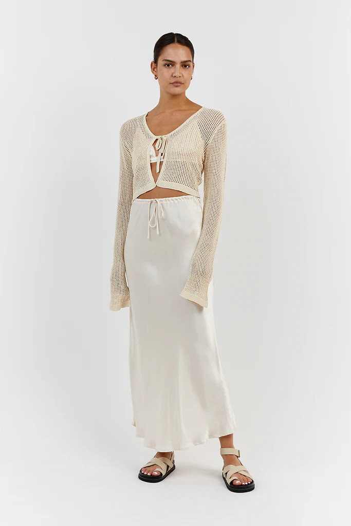 OPHELIA NATURAL CROCHET CARDIGAN | DISSH