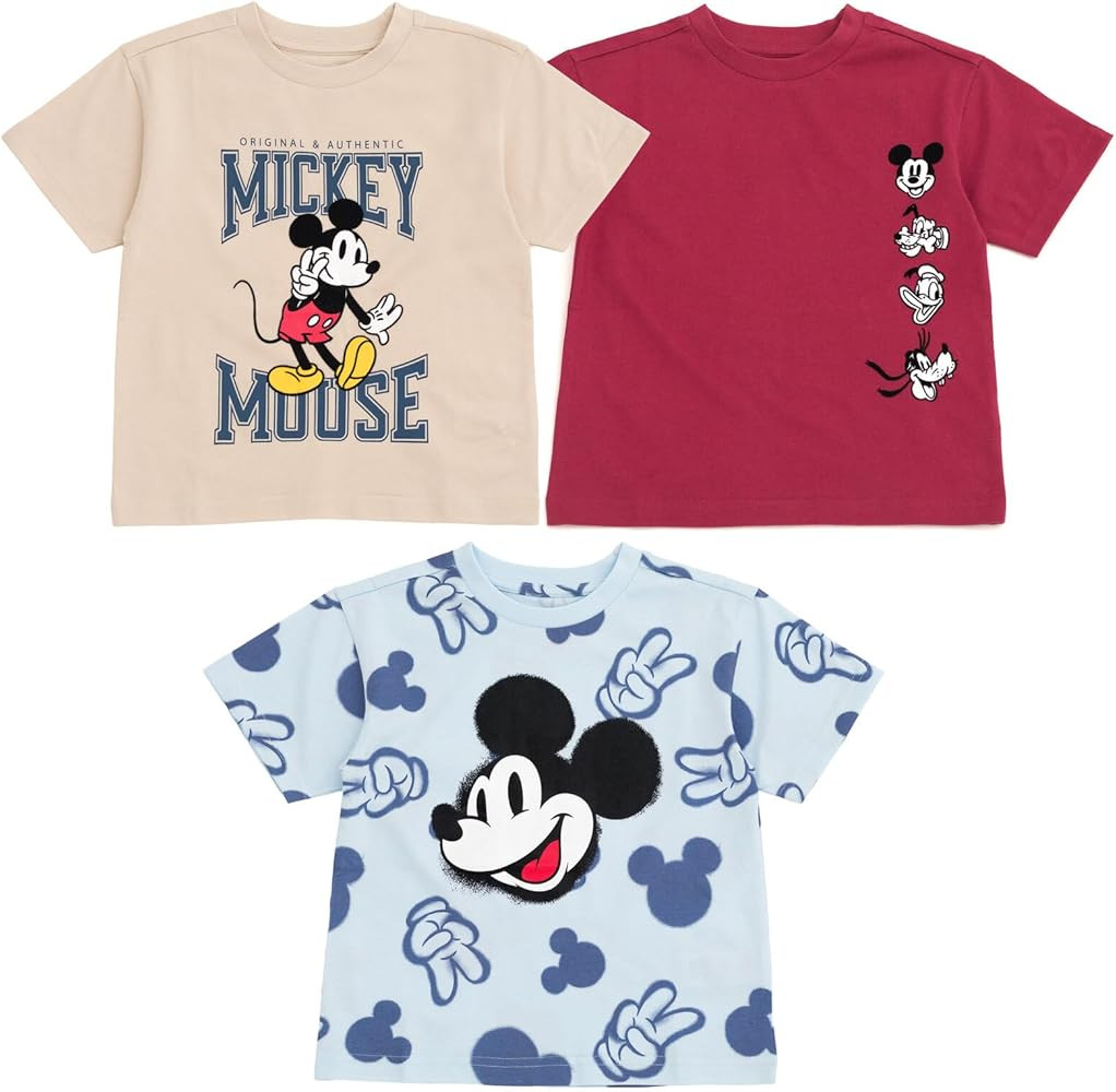 Disney Mickey Mouse 3 Pack T-Shirts Infant to Big Kid Sizes (18 Months - 18-20) | Amazon (US)