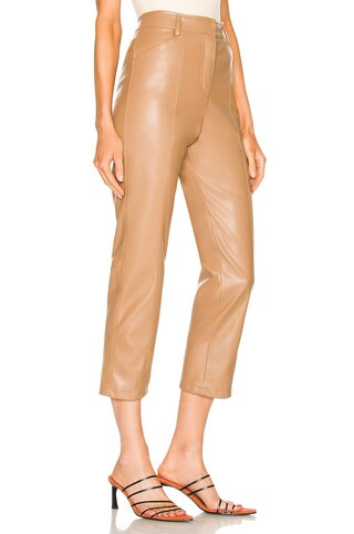 Jen Vegan Leather Trousers in Cognac | Revolve Clothing (Global)