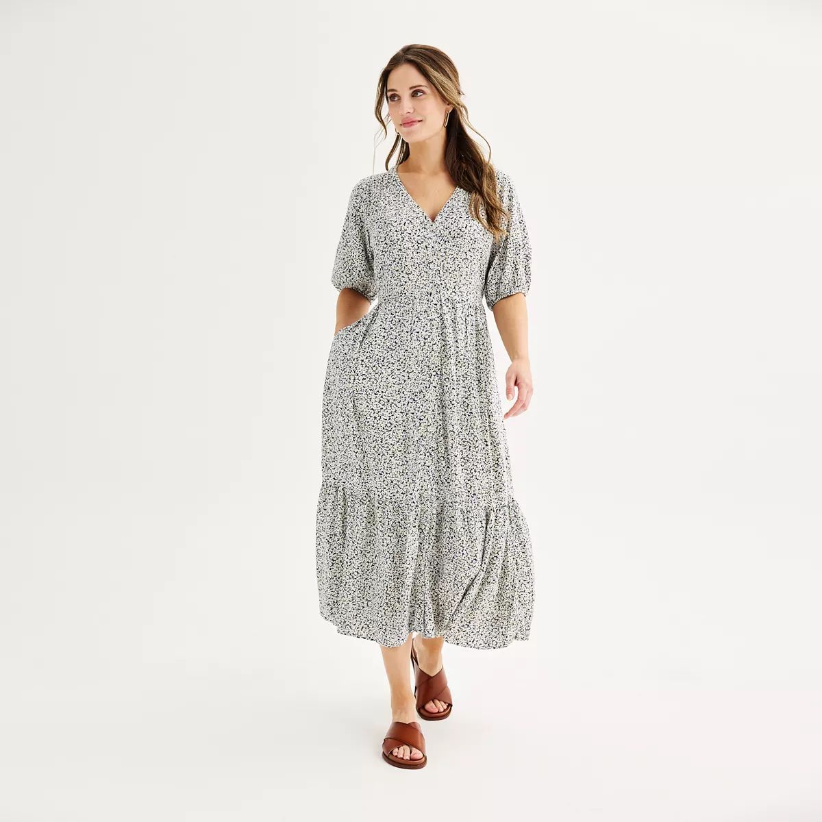 Women's Sonoma Goods For Life® Button Thru Femme Midi Dress | Kohl's