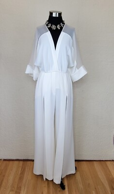 ELIE SAAB JUMPSUIT Womens FR:40 US:8 Wide-Leg Gala Pageant Red Carpet $3,690 | eBay US