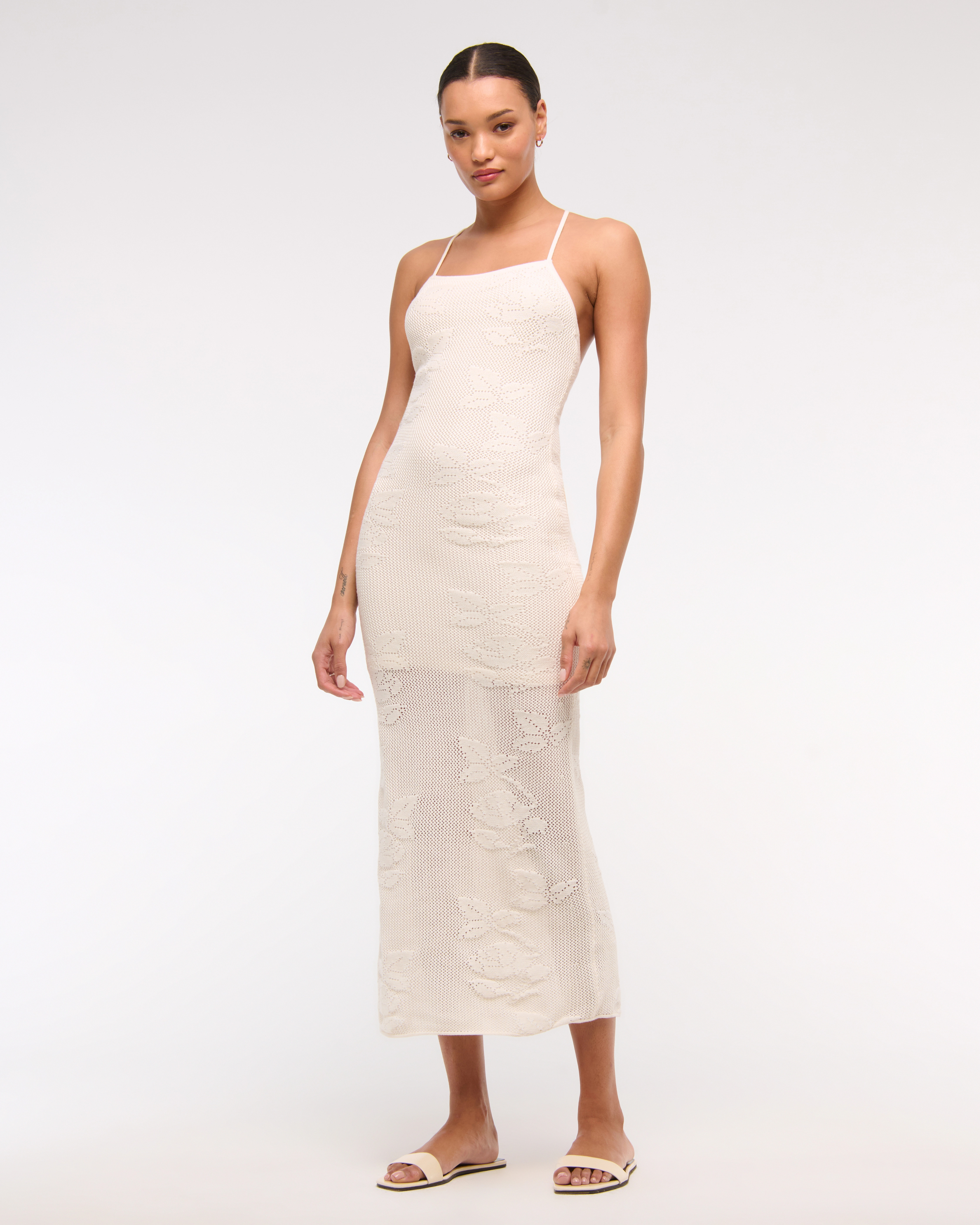Crochet-Style Maxi Dress | Abercrombie & Fitch (US)