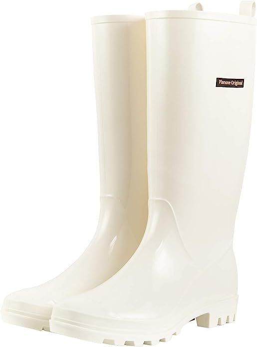 Planone Tall rain Boots for Women and Waterproof Garden Shoes，Anti-Slipping Rainboots for Ladie... | Amazon (US)