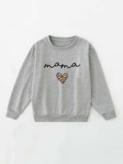 Letter & Leopard Graphic Sweatshirt | SHEIN
