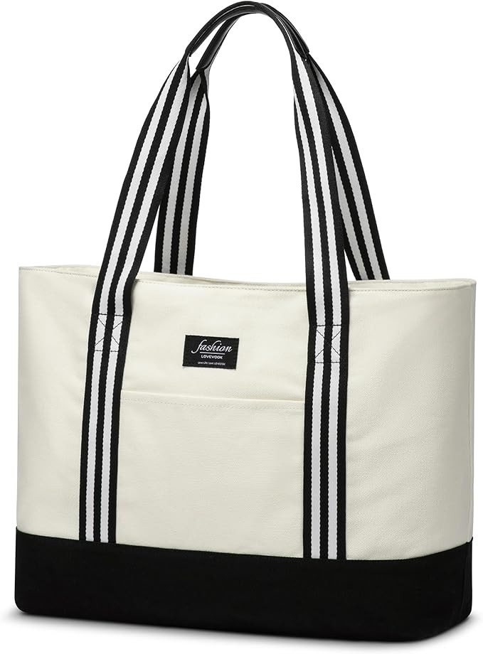 LOVEVOOK Laptop Tote Bag for Women,Canvas Teacher Tote Bag for Women,15.6 Inch Work Tote Bag for ... | Amazon (US)