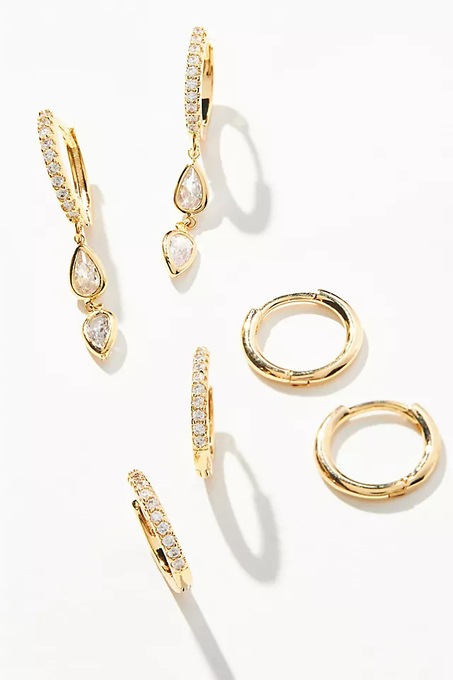 Set of 3 Matte Huggie Earrings | Anthropologie (US)