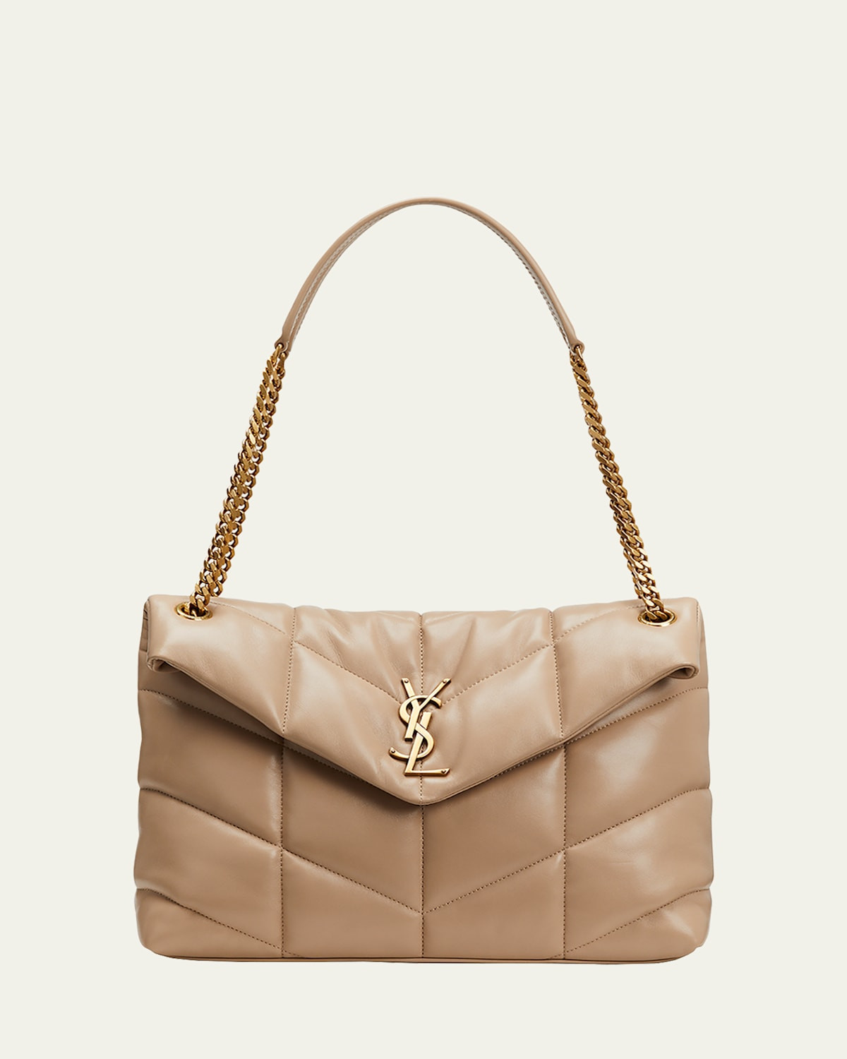 Lou Puffer Medium YSL Shoulder Bag in Quilted Leather | Bergdorf Goodman