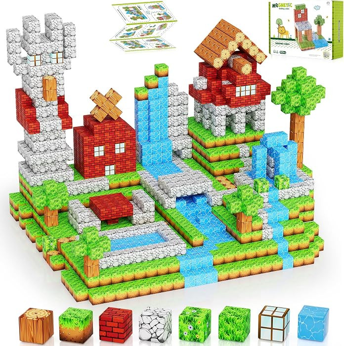 Magnetic Blocks 103PCS 1 inch Magnetic Building Blocks, Magnet Tiles Stacking Cubes Toy for Kids ... | Amazon (US)