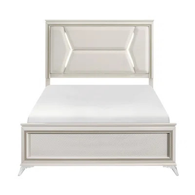 Modern Luxury Bed Upholstered Headboard With LED Ing Wooden Bedroom Furnitureand Gold | Wayfair North America