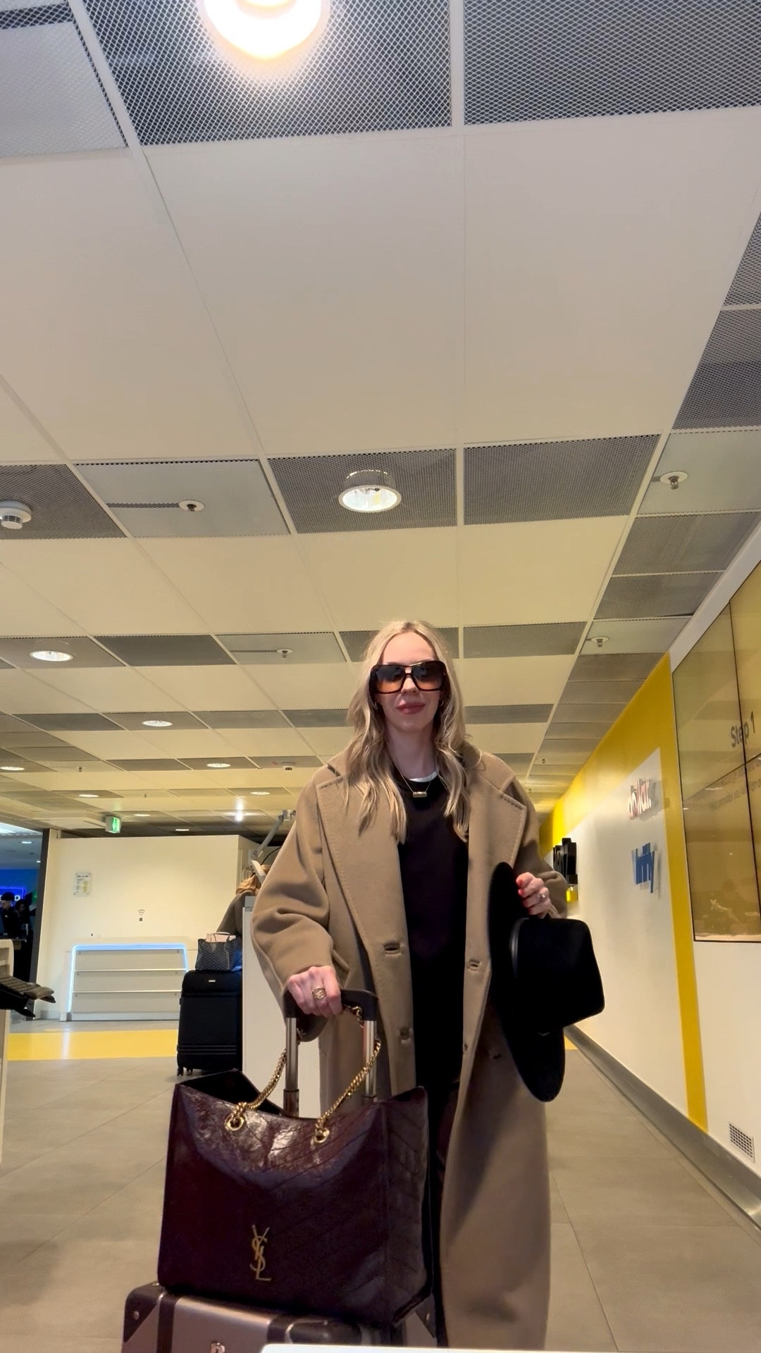 Airport outfit, travel look, camel coat, burgundy YSL tote bag, Amazon jogger pants (so comfy and flattering)

#LTKSaleAlert #LTKTravel #LTKdayinmylife