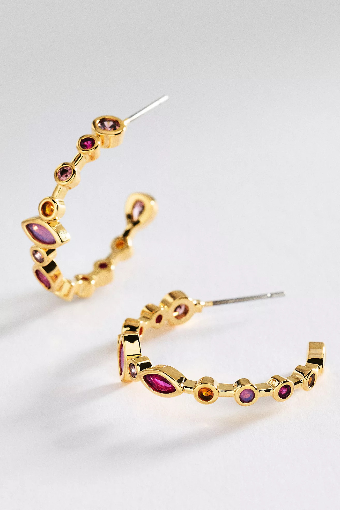 Mixed Stone Hoop Earrings | Anthropologie (US)
