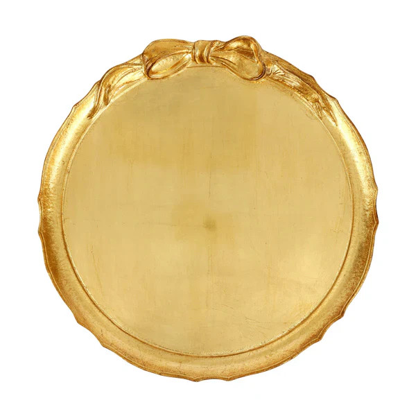 Vietri Florentine Wooden Accessories Gold Bow Rond Tray | Smith's of Dublin