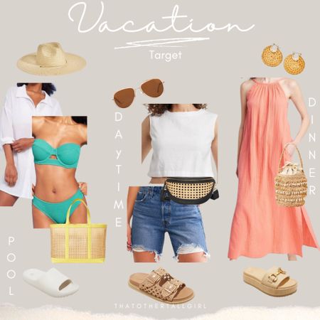 Vacation outfits - Target 
Pool/beach day, shopping/excursions, dinner/dancing 

#LTKTravel #LTKMidsize #LTKSwim