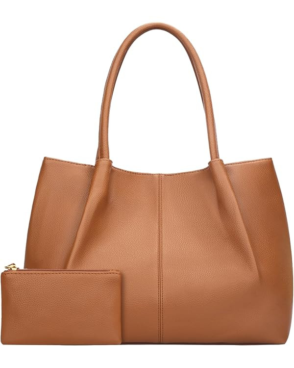 KKXIU Tote Bag for Women Vegan Leather Shoulder Purse Large Capacity Travel Bag | Amazon (US)