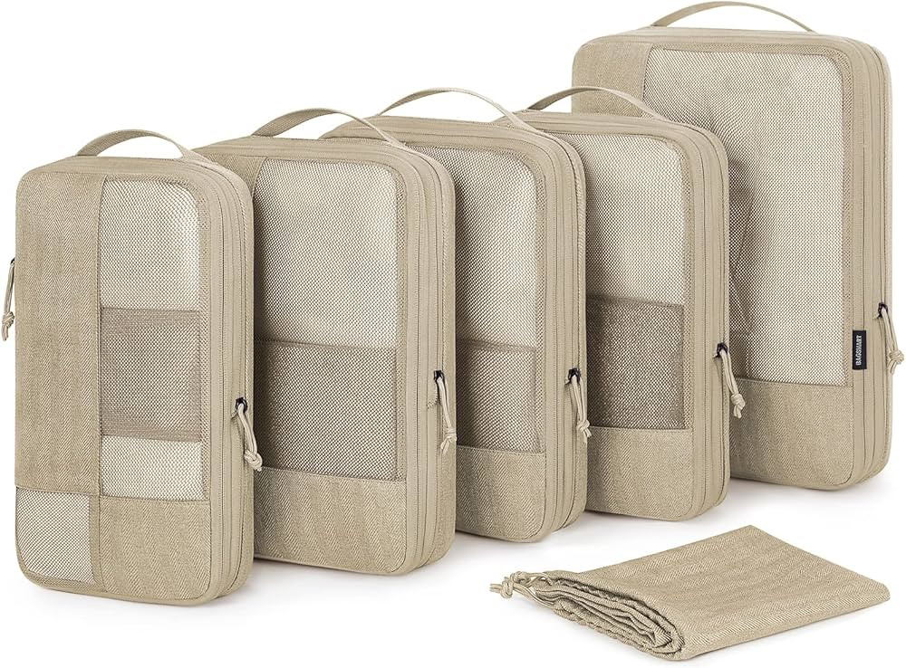 Compression Packing Cubes for Suitcase, 6 Set BAGSMART Travel Packing Cubes for Luggage, Compress... | Amazon (US)