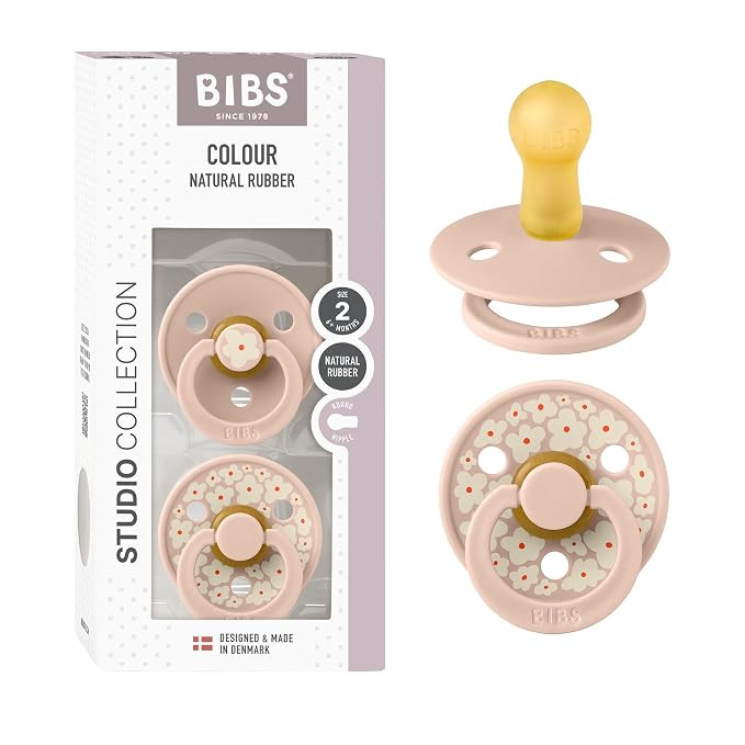 BIBS Pacifiers - Studio 2 Pack | Round Nipple Baby Pacifier | BPA Free Natural Rubber Latex Sooth... | Amazon (US)
