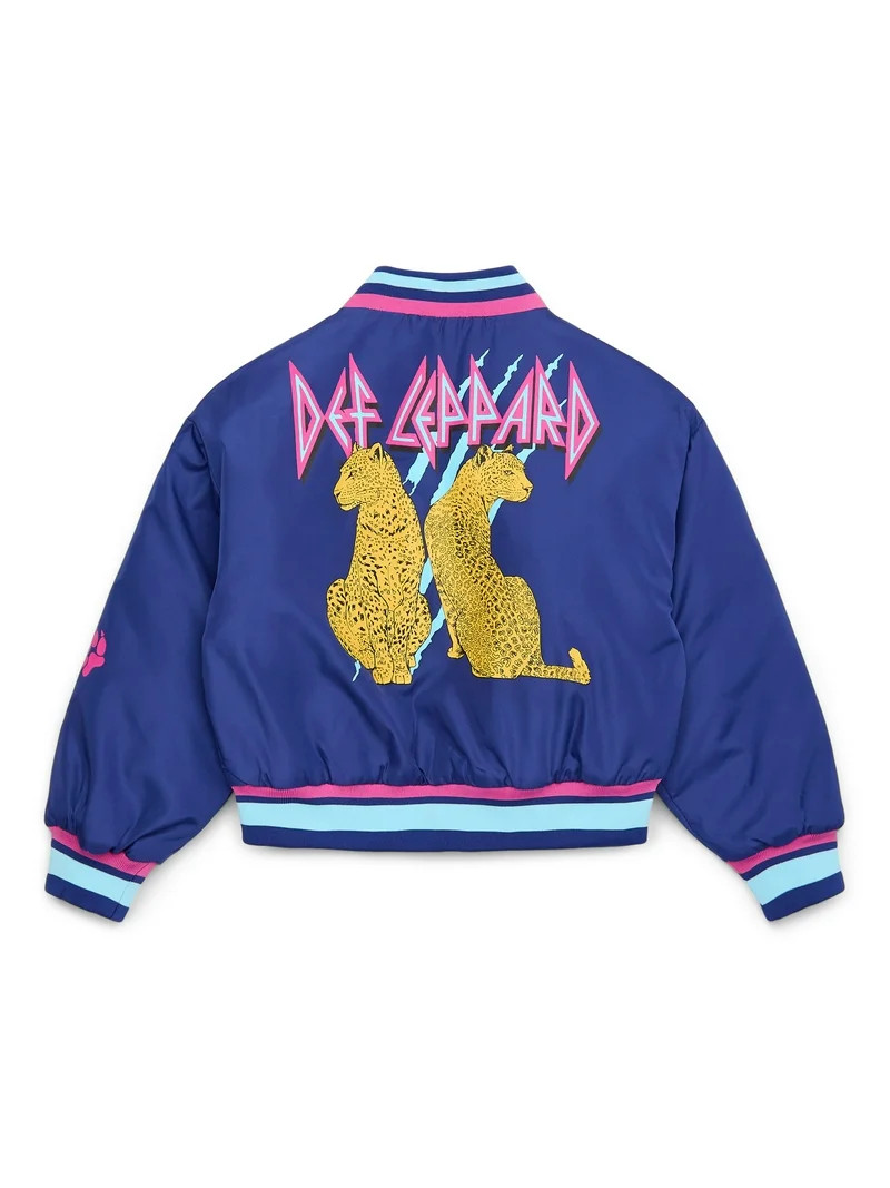 Def Leppard Girls\u2019 Graphic Bomber Jacket, Sizes 4-16 | Walmart (US)