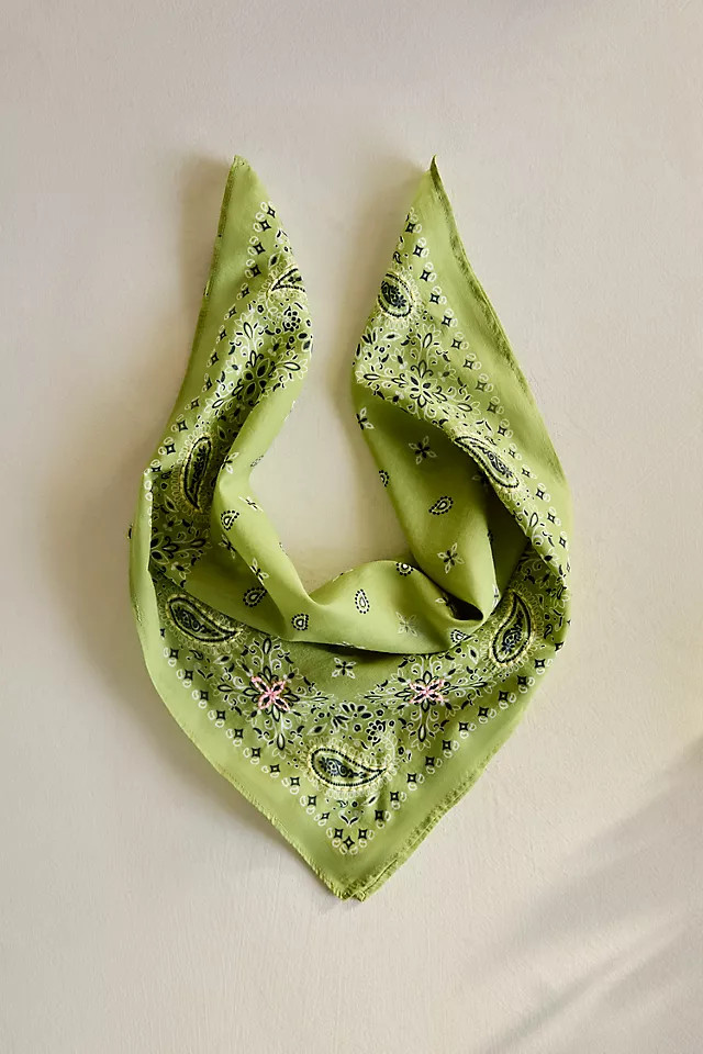 Embroidered Paisley Cotton Bandana | Anthropologie (US)