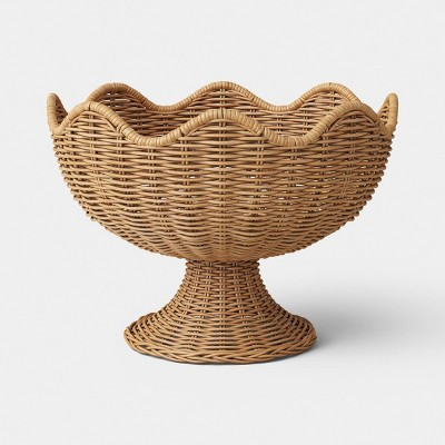 11" Rattan Scalloped Rim Centerpiece Decorative Bowl Natural - Threshold™ | Target