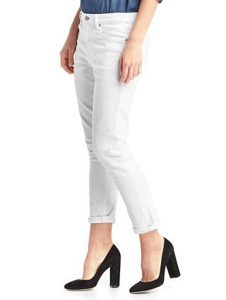 Gap Womens Mid Rise Embroidered Best Girlfriend Jeans White Size 30 | Gap US