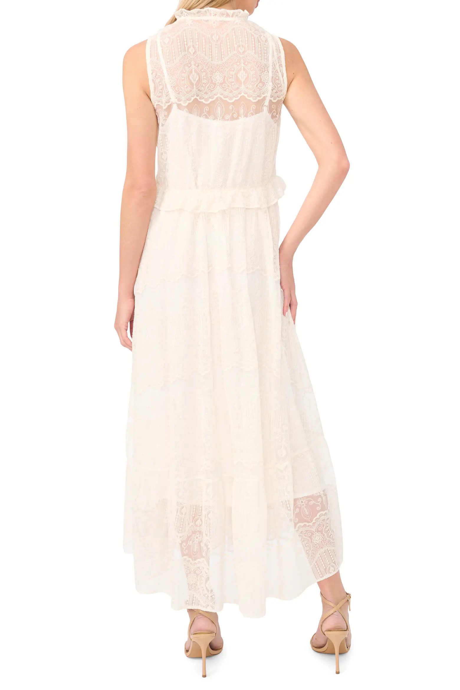 Embroidered Split Neck Maxi Dress (Women) | Nordstrom | Nordstrom