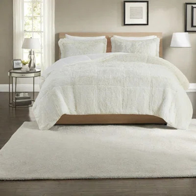 Luxurious Faux Fur Bedding Sets, Polyester Comfort, Modern Bedroom | Wayfair North America