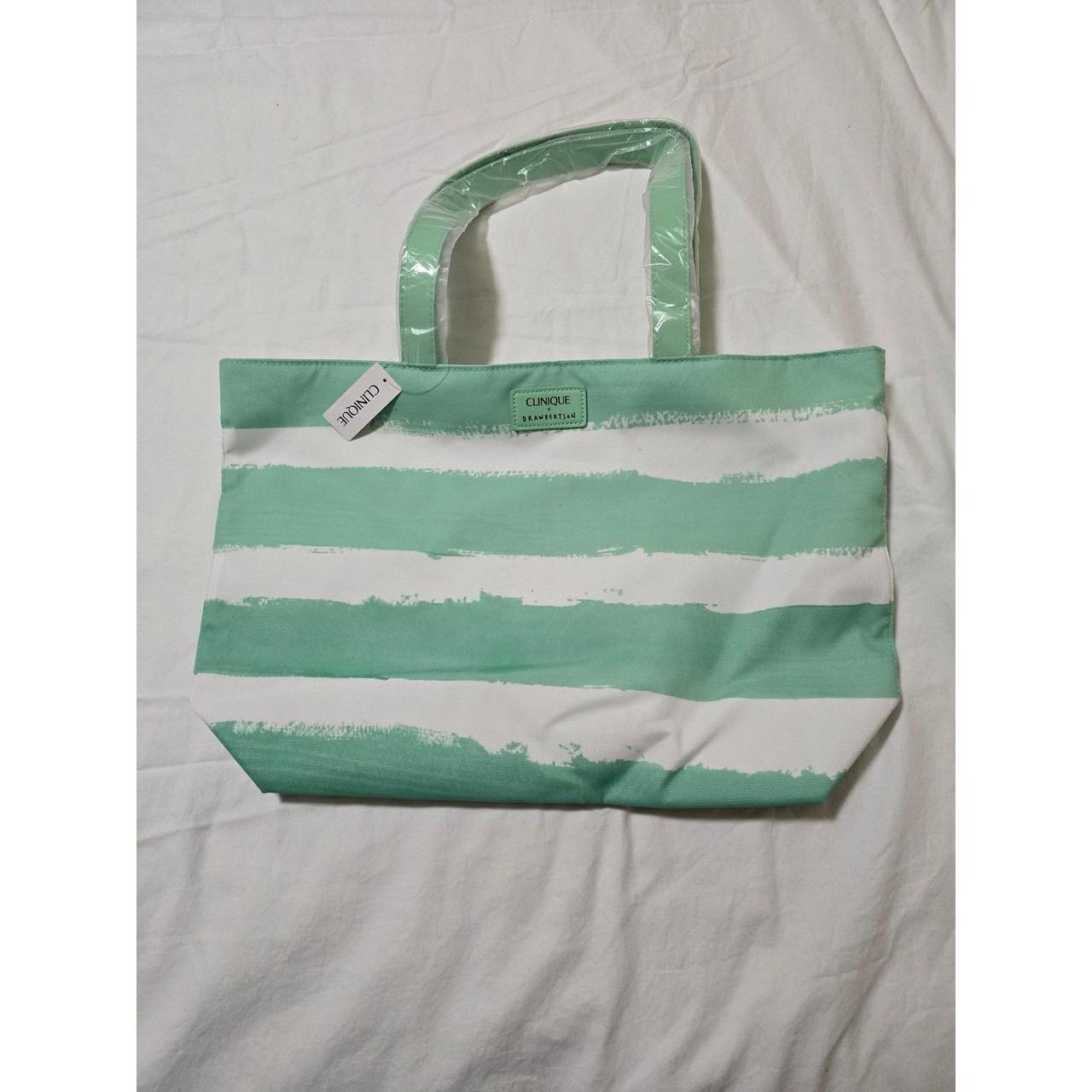 Clinique Women's Bag - Green/White | Depop US