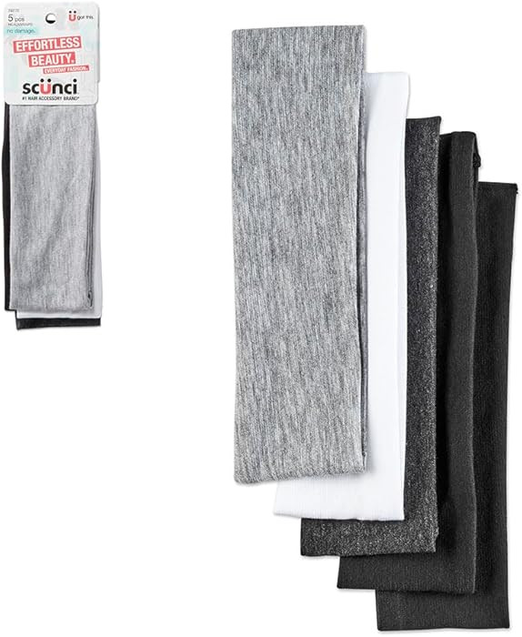 Scunci by Conair Soft Stretchable Headbands- accessories for women - mens headband - running head... | Amazon (US)