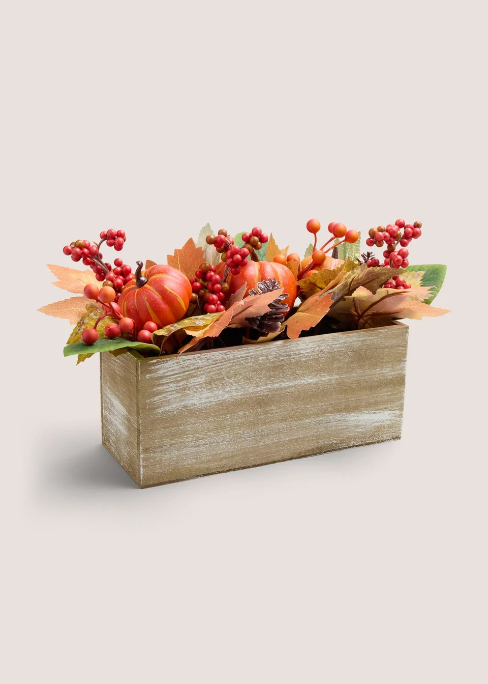 Orange Autumn Wooden Trough | Matalan (UK)