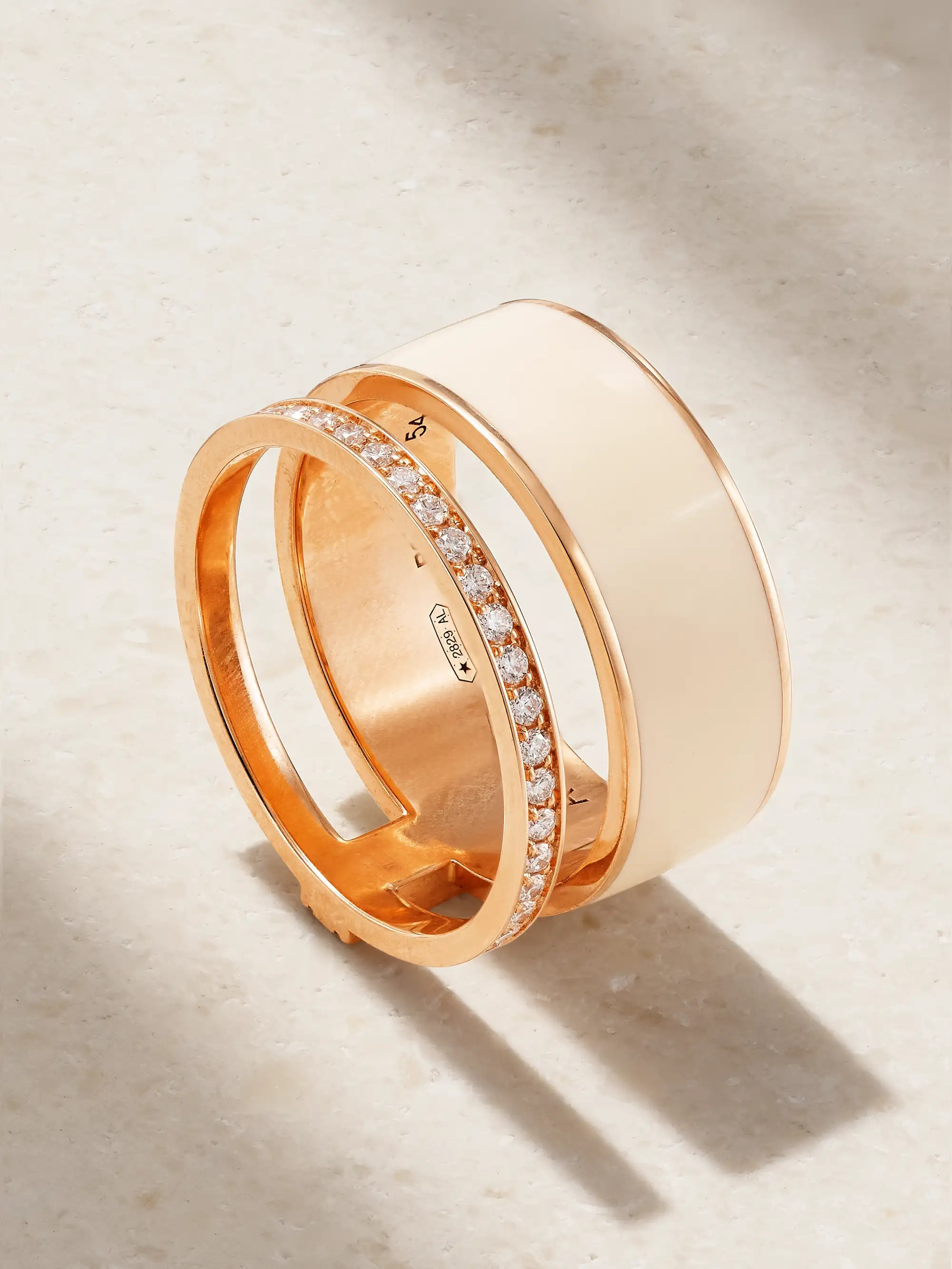 Berbere 18-karat rose gold, lacquer and diamond ring | NET-A-PORTER (US)