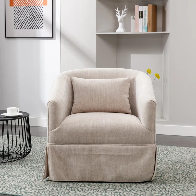Swivel Accent Arm Chair With Plump Pillow Upholstered Comfy 360 Degree Swivel  Sofa Chair | Wayfair North America