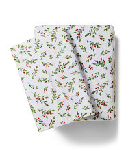 Holly Berry Flannel Sheet Set | TJ Maxx