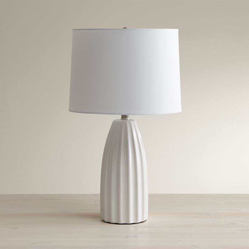 Ella White Ceramic Table Lamp + Reviews | Crate and Barrel | Crate & Barrel