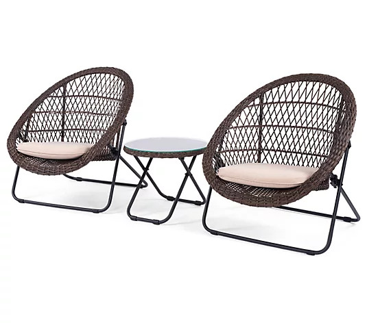 Backyard Expres sions 3 Piece F olding Outdoor Patio Bistro Se - QVC.com | QVC
