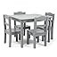 Humble Crew, White/Grey Kids Wood Table and 4 Chairs Set, 26x22x19 inches,10x10x22 inches,10 inch... | Amazon (US)
