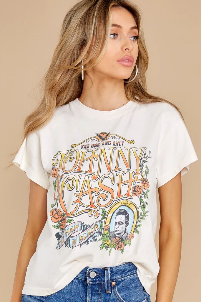 Johnny Cash The One And Only Dirty White Tour Tee | Red Dress 
