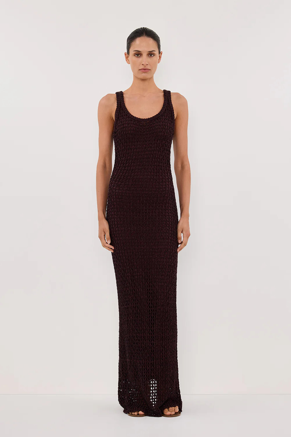 TESS CHOC CROCHET MAXI DRESS | DISSH