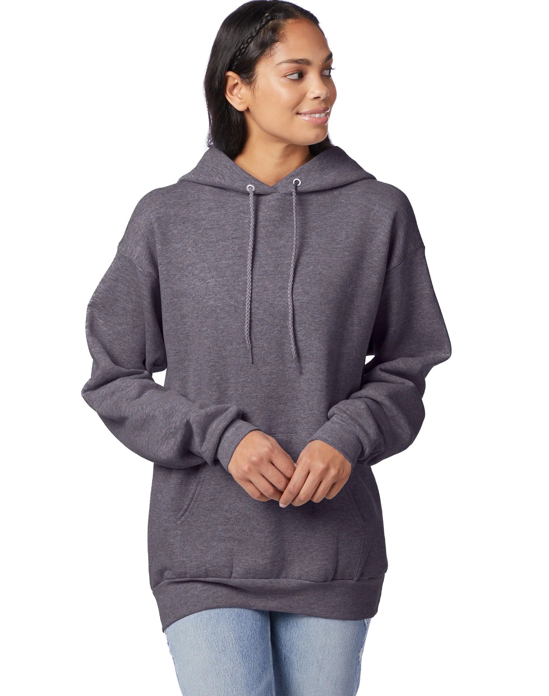 Hanes EcoSmart Unisex Fleece Hoodie (Big & Tall Sizes Available) Charcoal Heather S | Walmart (US)