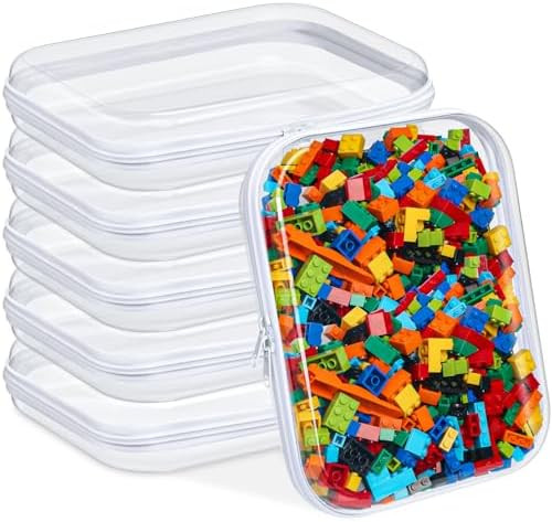 Sanwuta 6 Pcs Christmas Storage Organizer Box Clear Hard Zipper Case Hard Plastic Zipper Pouches ... | Amazon (US)