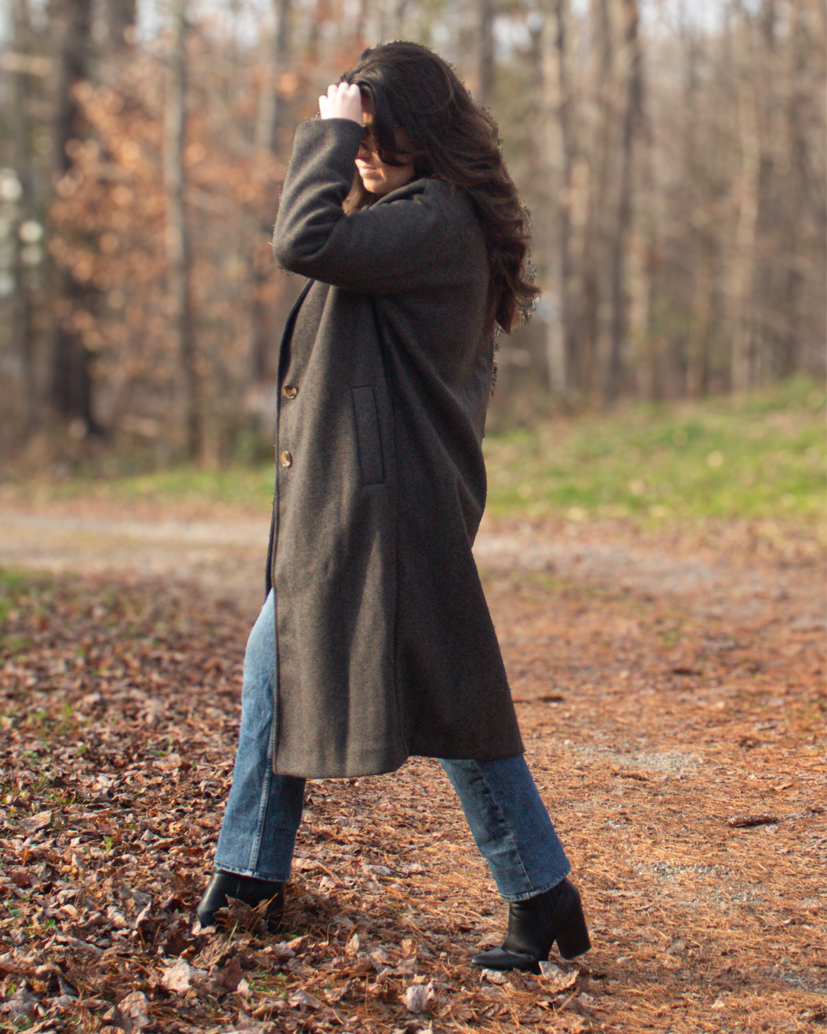 Topcoat in stock in a few sizes and under $100! 
I sized down 1 size to a small since I couldn’t get this coat in petite sizes. 

Neutral outfit. Black booties. Straight leg jeans outfit 

#LTKfindsunder50 #LTKstyletip #LTKfindsunder100
