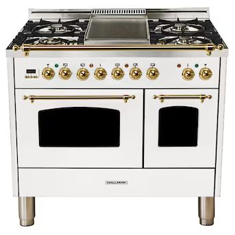 Hallman  40-in 5 Burners 2.55-cu ft / 1.45-cu ft Convection Oven Freestanding Double Oven Dual F... | Lowe's