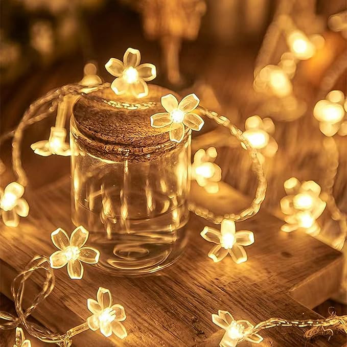 Flower Fairy Light Battery Operated Indoor String Lights 30LED Cherry Blossom Lights Waterproof D... | Amazon (US)