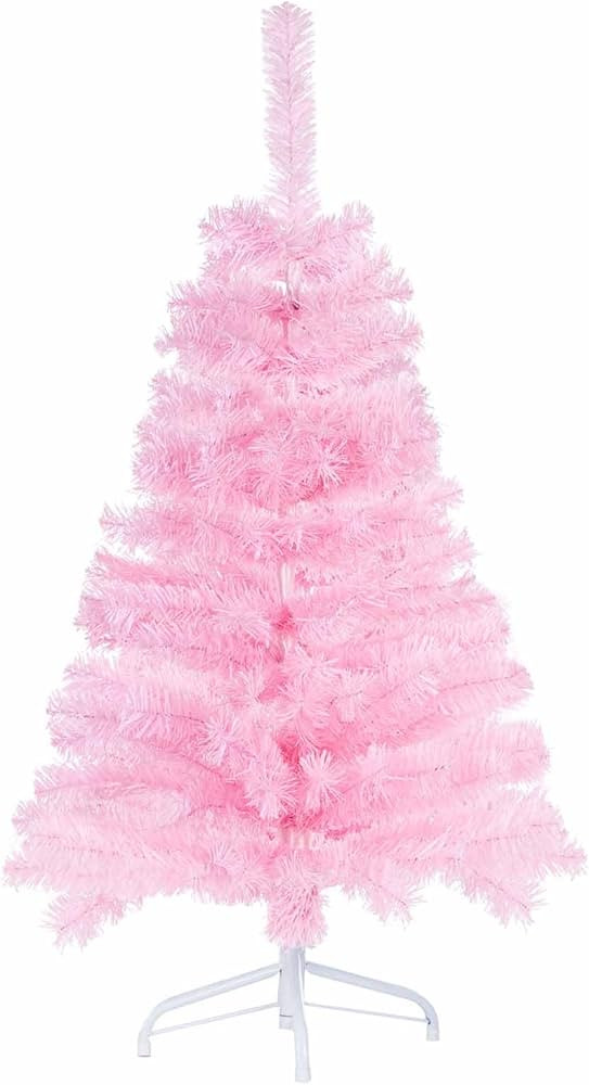 3FT Artificial Christmas Tree Pink Tabletop Christmas Tree with Metal Stand Mini Xmas Pine Tree f... | Amazon (US)