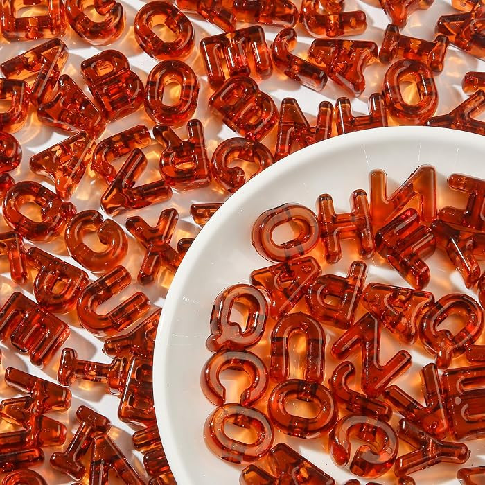 500g/155pcs Large Hole Letter Beads,Big Alphabet Shaped Beads Transparent Color Letter Beads,Larg... | Amazon (US)