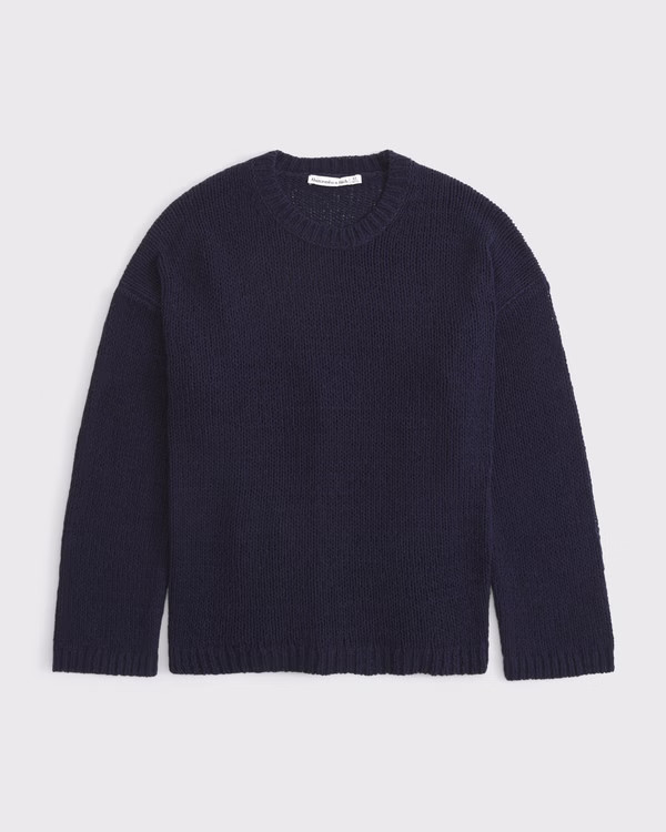 Open-Stitch Textural Crew Sweater | Abercrombie & Fitch (US)