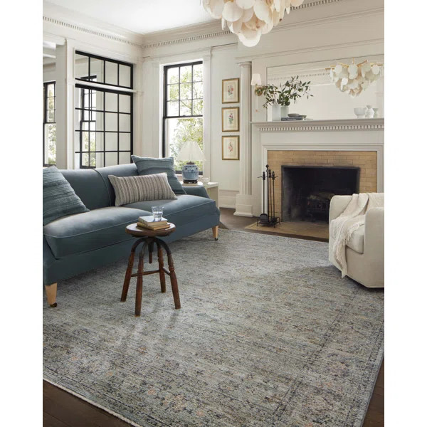 Jean Stoffer x Loloi Katherine Ocean / Gold Area Rug | Wayfair North America