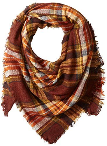 La Fiorentina Women's Oversized Square Plaid Scarf | Amazon (US)