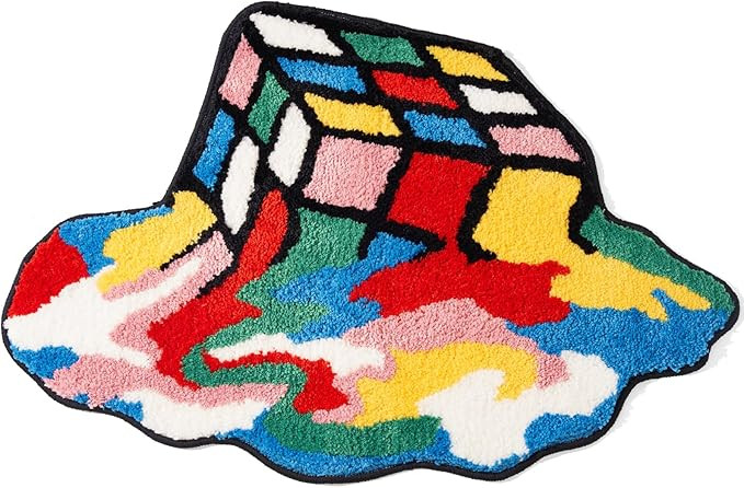 ELDONE Melted Magic Cube Rug, Funky Aesthetic Area Rugs 34 x 24 inch Non Slip Washable, Abstract ... | Amazon (US)