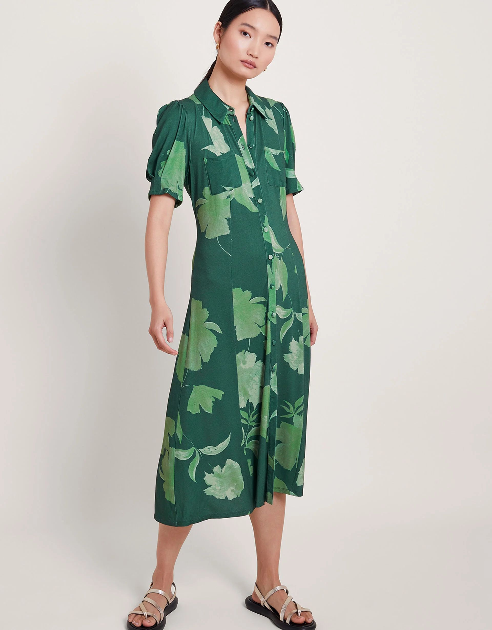 Zannah Print Shirt Dress Green | Monsoon (UK)